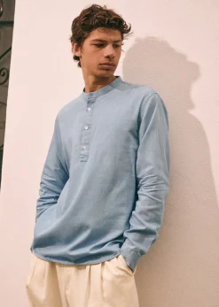 Sezane Denim|Chemises denim|Tunique Buster Denim Délavé