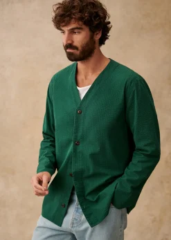 Sezane Vestes coton|Veste Clément Seersucker Vert