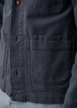 Sezane Vestes coton|Veste Devon Bleu Acier