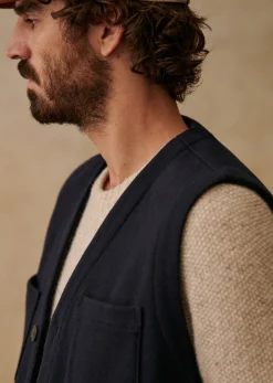 Sezane Vestes laine|Cardigans & Gilets|Veste Edern Marine