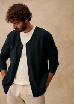 Sezane Vestes coton lin|Veste Germain Marine