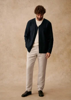 Sezane Vestes coton lin|Veste Germain Marine